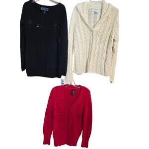 Women's XL 16 18 Sweaters Cardigans Pullovers Vests Wholesale Bulk Lot of 4